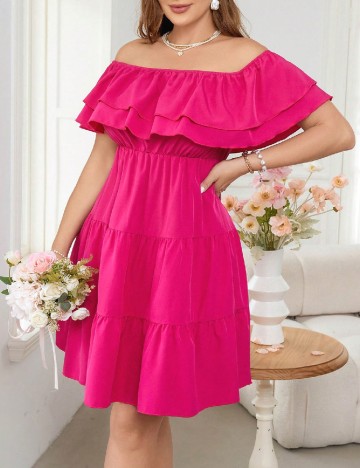 Rochie scurta SHEIN CURVE, roz