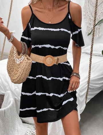 Rochie scurta SHEIN, alb/negru