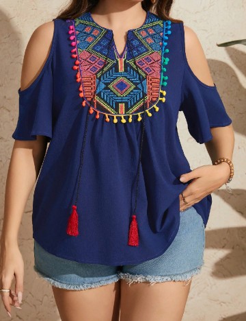 Bluza SHEIN CURVE, bleumarin