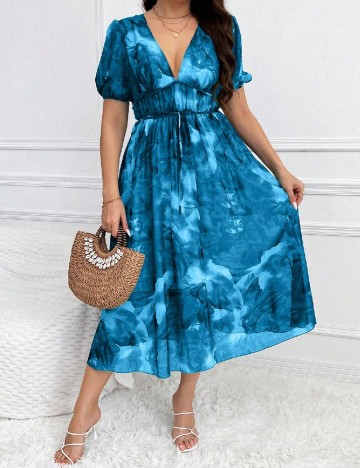 Rochie medie SHEIN CURVE, albastru