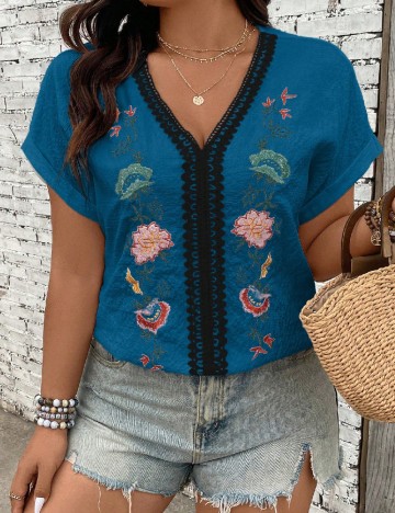 Bluza SHEIN CURVE, albastru