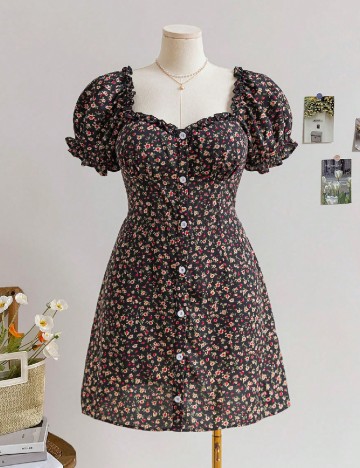 Rochie scurta SHEIN CURVE, floral