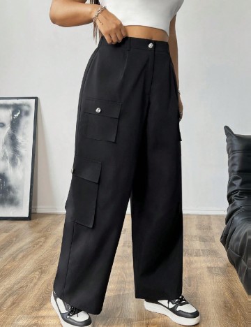 Pantaloni SHEIN CURVE, negru