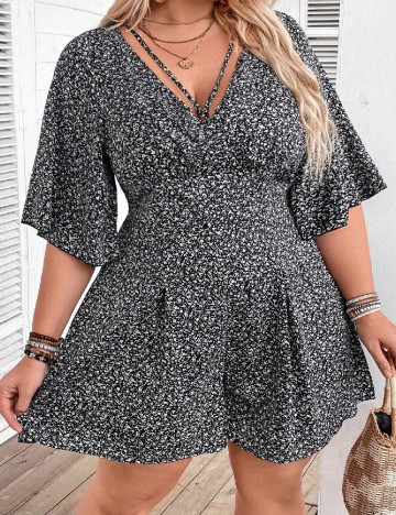 Rochie scurta SHEIN CURVE, alb/negru