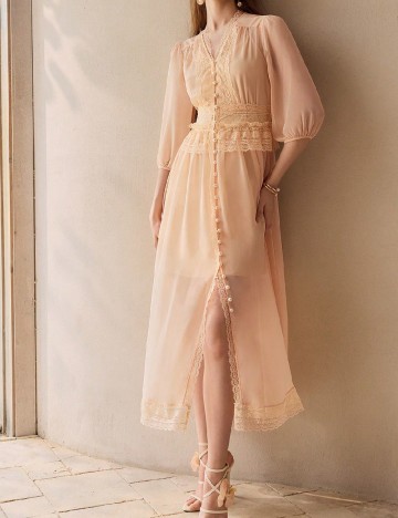 Rochie medie MOTF, crem