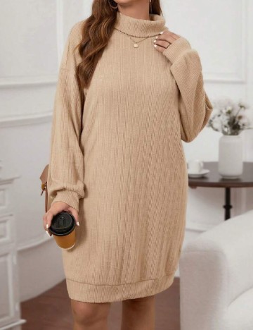 Rochie scurta SHEIN CURVE, maro deschis