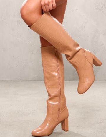 Cizme PrettyLittleThing, maro