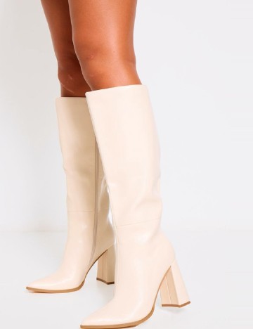 Cizme PrettyLittleThing, crem