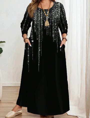 Rochie lunga Emery Rose Curve, negru