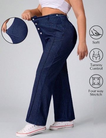 Pantaloni SHEIN CURVE, albastru