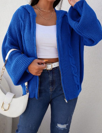 Cardigan SHEIN CURVE, albastru