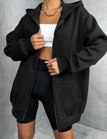 Hanorac Oversize SHEIN, negru