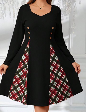 Rochie medie Emery Rose Curve, negru