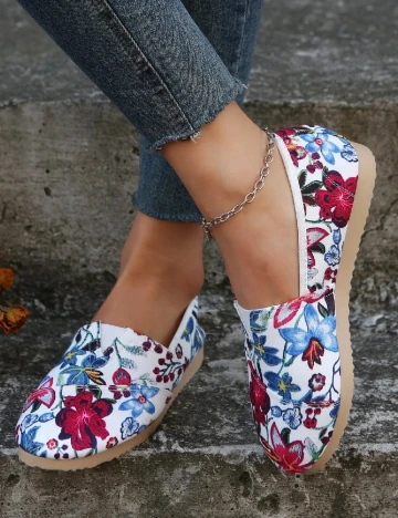 Espadrile SHEIN, floral print Floral print