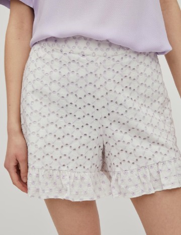 Pantaloni scurti Vila, alb, 36