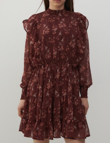 Rochie scurta Reserved, maro, 38