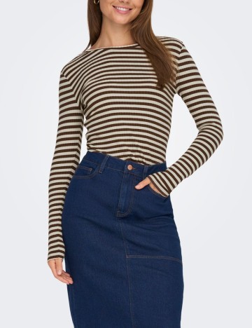 Bluza Jacqueline de Yong, crem/maro