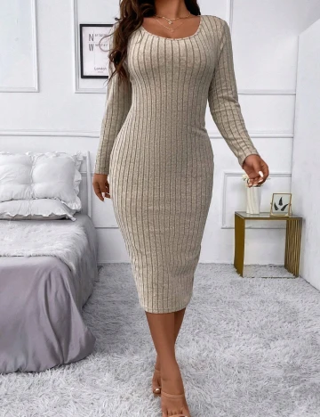 Rochie medie SHEIN CURVE, bej Crem