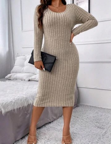 Rochie medie SHEIN CURVE, bej Crem