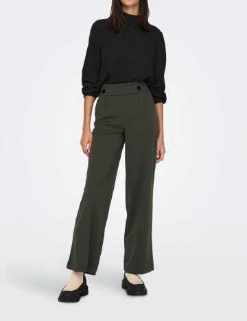 Pantaloni Jacqueline de Yong, verde inchis Verde