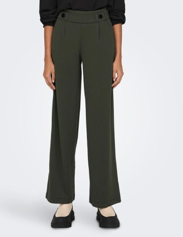 Pantaloni Jacqueline de Yong, verde inchis