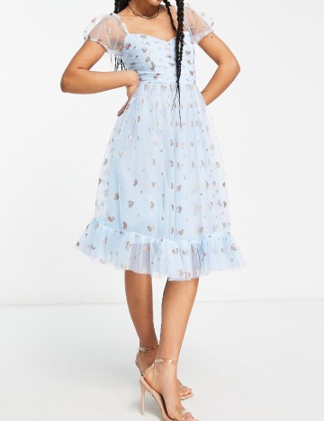 Rochie medie Collective The Label, bleu