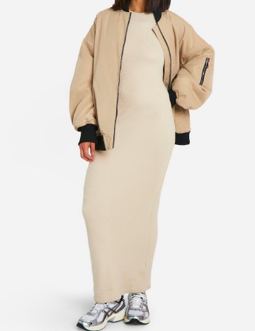 Rochie lunga Boohoo, crem