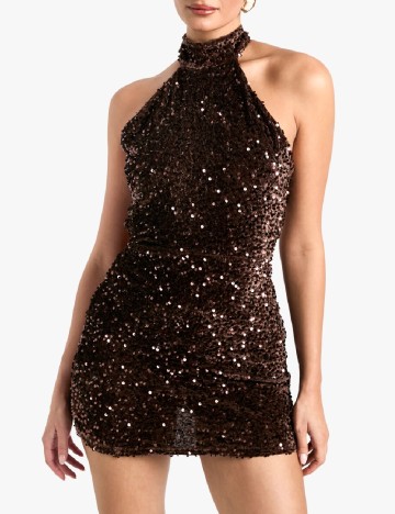 Rochie scurta Boohoo, maro