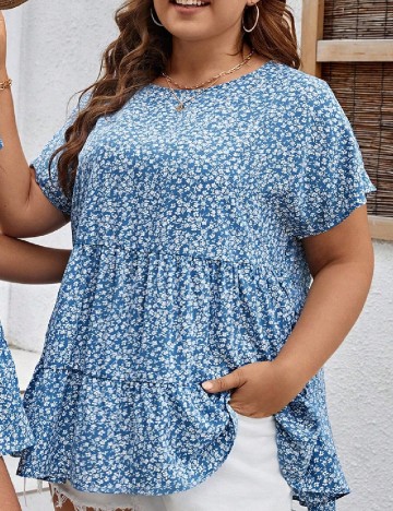 Bluza SHEIN CURVE, albastru