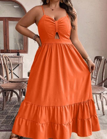 Rochie lunga SHEIN CURVE, portocaliu