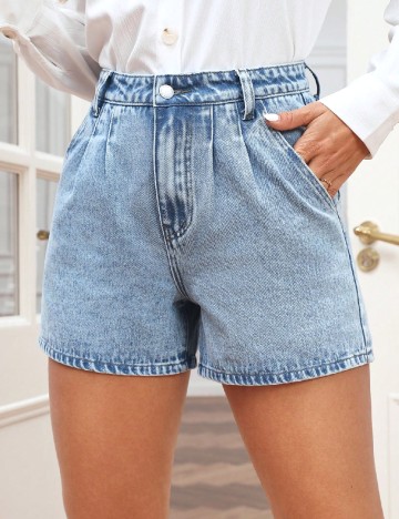 Pantaloni scurti SHEIN, albastru