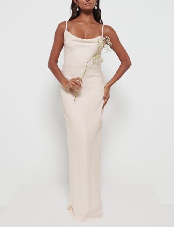 Rochie lunga Pretty Lavish, crem