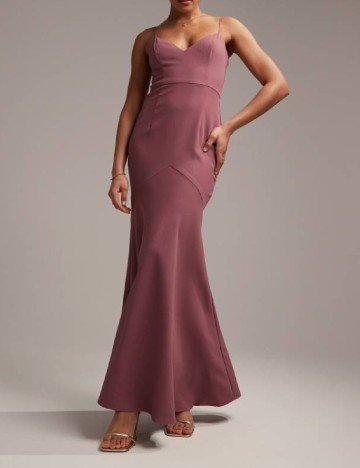 Rochie lunga ASOS, roz pudra inchis