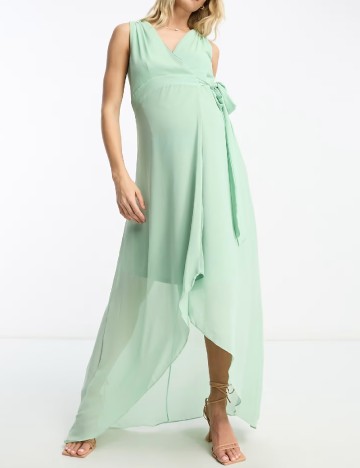 Rochie lunga TFNC London Maternity, verde