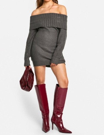 Rochie scurta Boohoo, gri