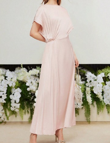 Rochie lunga MOTF, roz pudra