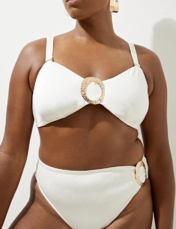 Sutien de baie Karen Millen Plus Size, alb