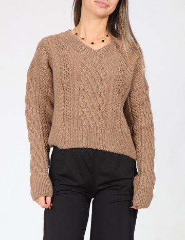 Pulover SHEIN, maro deschis