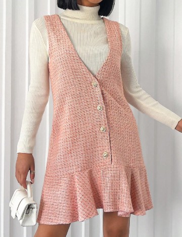 Rochie scurta SHEIN, alb/portocaliu