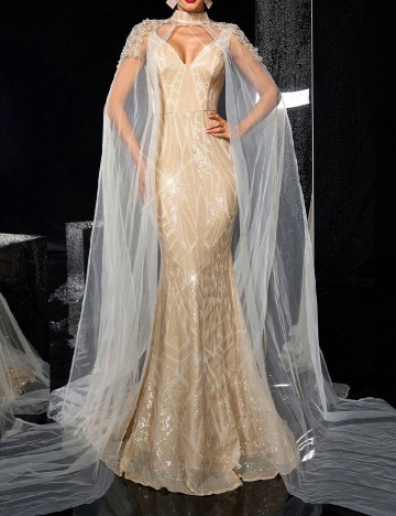 Rochie lunga SHEIN, crem