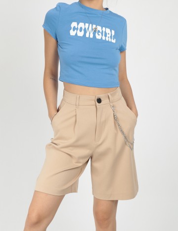 Pantaloni scurti Bershka, maro deschis