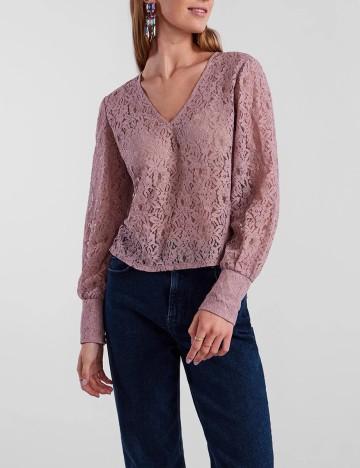 Bluza Pieces, roz pudra, S