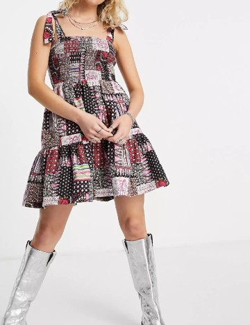 Rochie scurta Reclaimed Vintage, mix culori