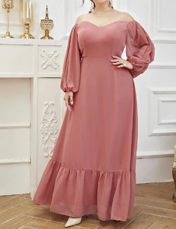 Rochie lunga SHEIN CURVE, roz Roz