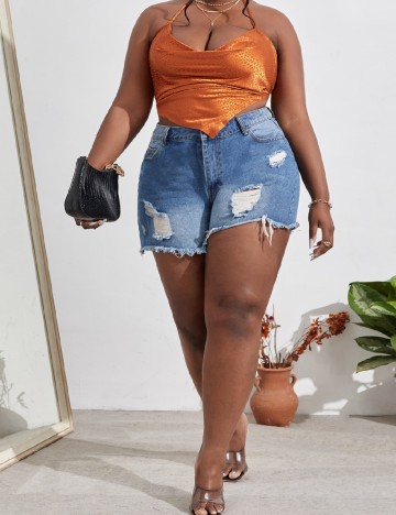 Top SHEIN CURVE, portocaliu