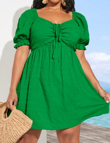 Rochie scurta SHEIN CURVE, verde