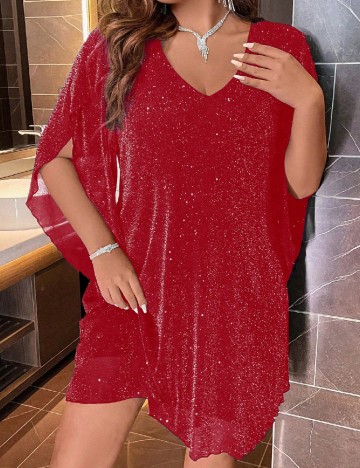 Rochie scurta SHEIN CURVE, rosu