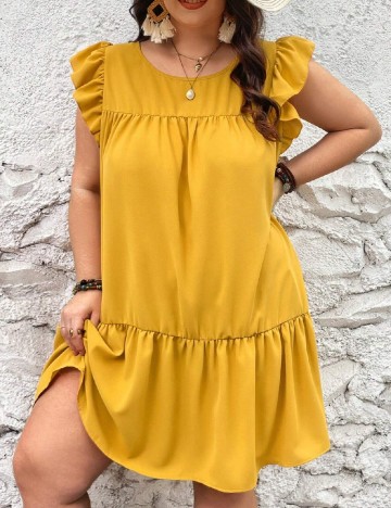 Rochie scurta SHEIN CURVE, galben