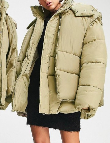 Geaca Oversize cu vesta detasabila COLLUSION, verde