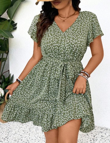 Rochie scurta SHEIN CURVE, verde